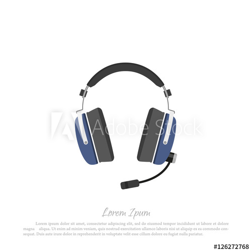 500x500 Headphones Civil Aircraft Pilot Drawing In A Flat Style