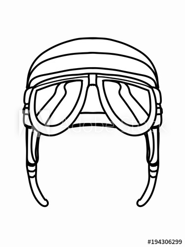 375x500 Pilot Hat Illustration Drawing