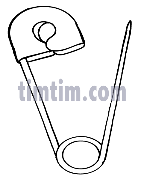 481x607 Free Drawing Of A Safety Pin Bw From The Category Hobby Sewing