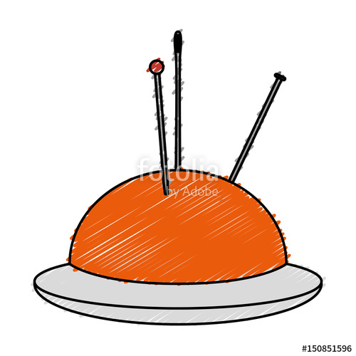 500x500 Sewing Pincushion Isolated Icon Vector Illustration Design Stock