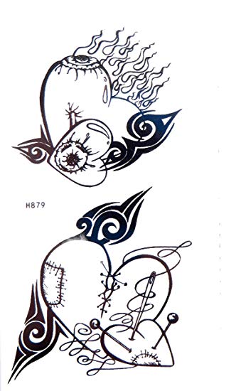 332x550 Pincushion Heart Temporary Tattoo Body Tattoo Art Face