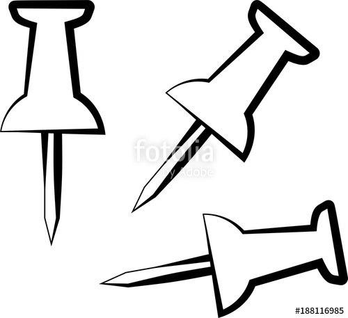 500x457 Drawing Pn, Push Pin Stock Image And Royalty Free Vector