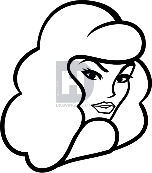 634x720 How To Draw A Pin Up Face, Step