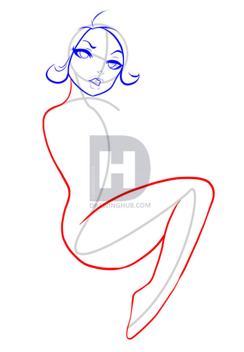 498x720 How To Draw A Pinup Girl, Step