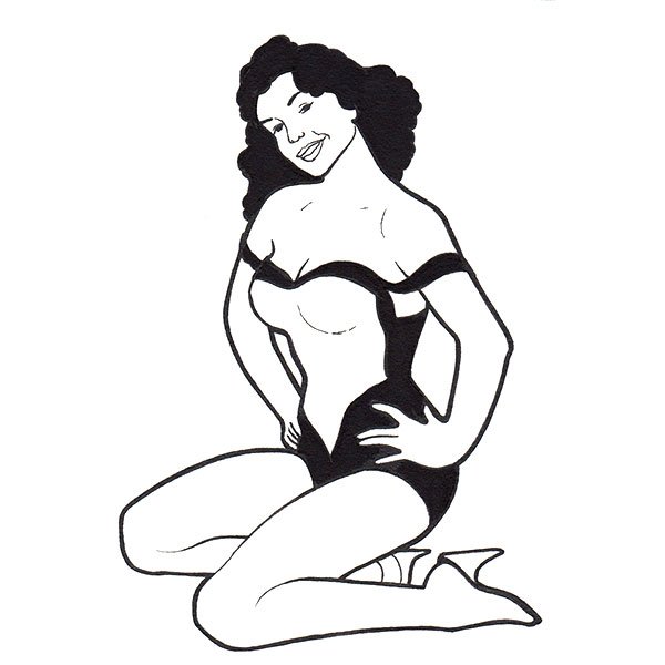 600x600 Pin Up Girl Drawing