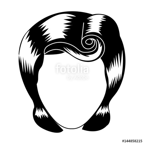 500x500 Silhouette Drawing Of Faceless Woman With Pin Up Swirl Hairstyle