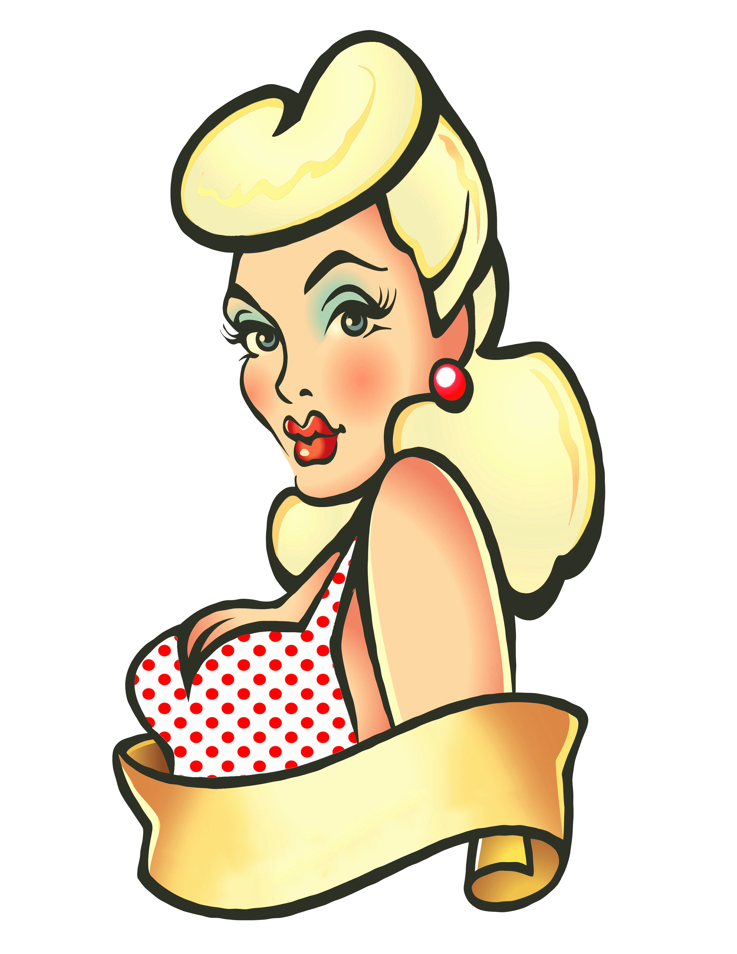 2550x3300 Pin Up Girl Vector Elegant Pinup Vector Hockey Glove For Free