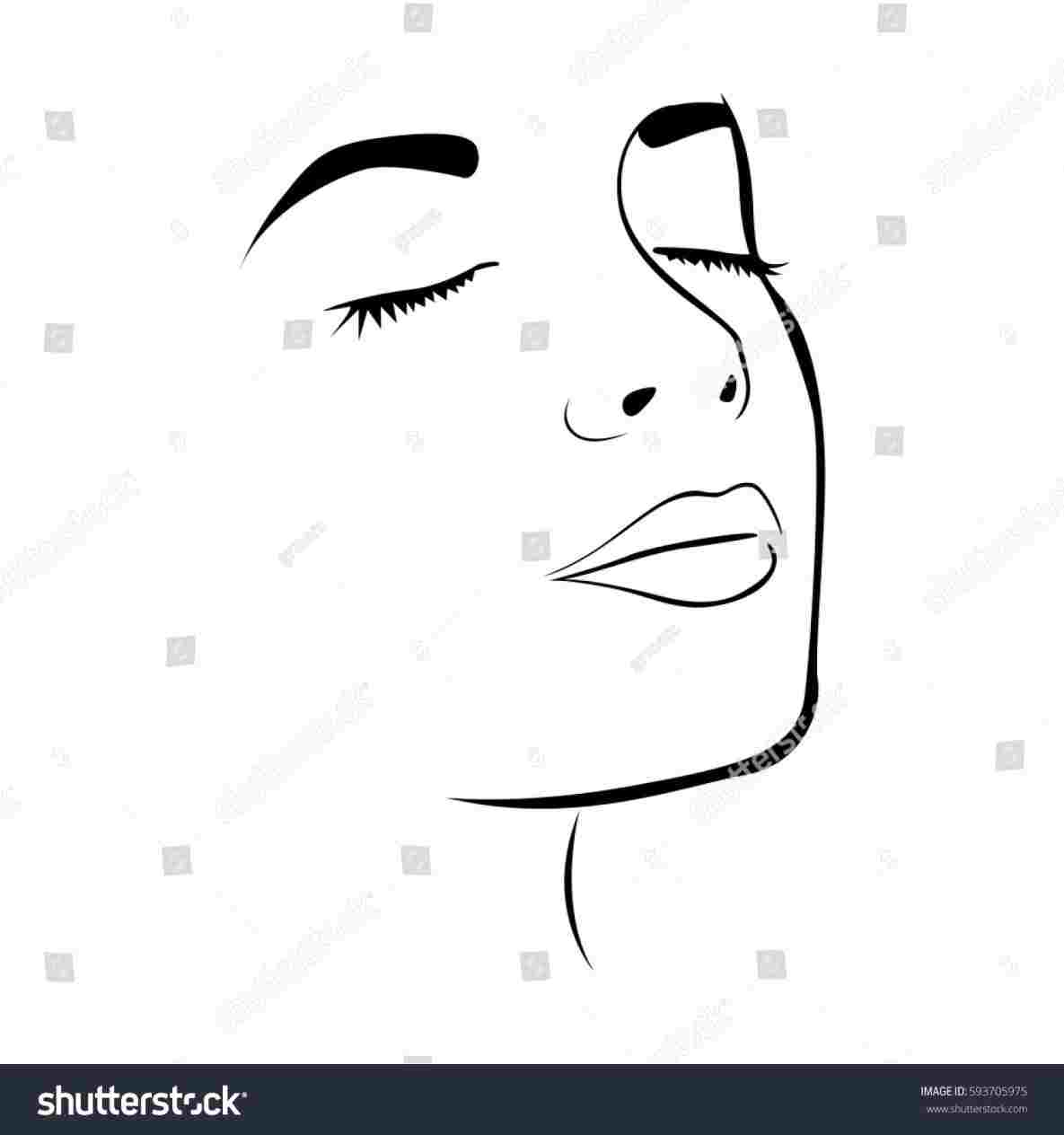 1185x1264 Face Eyes Closed Drawing