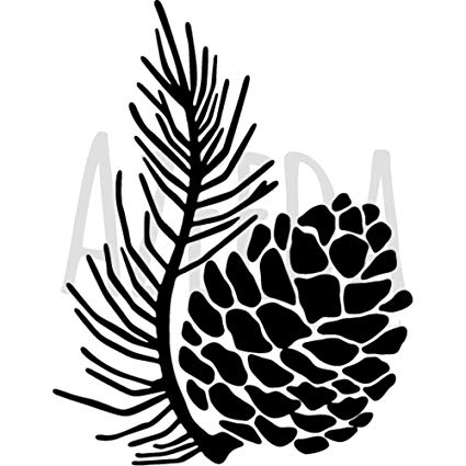425x425 'pine Cone' Wall Stencil Template