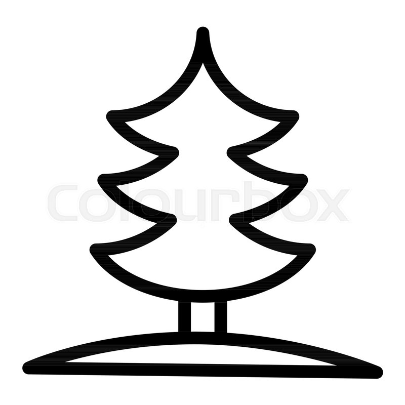 800x800 Fir Tree Line Icon Spruce Vector Stock Vector Colourbox