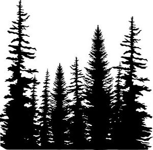 300x293 Pine Trees Cover A Card Background Unmounted Rubber Stamp