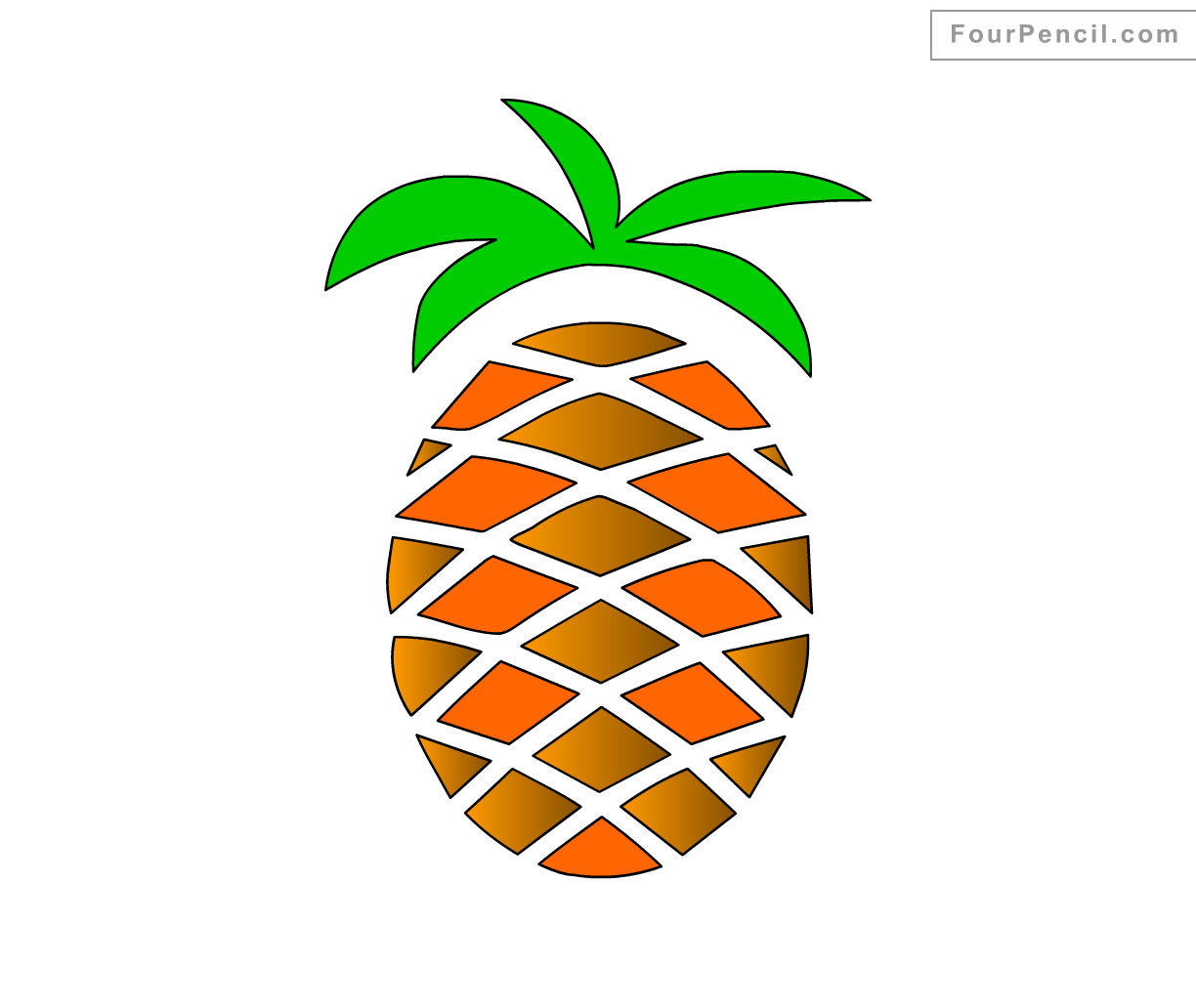 1224x1032 How To Draw Pineapple For Kids Cute Step