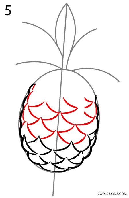 450x687 How To Draw A Pineapple
