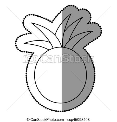 450x470 Figure Pineapple Fruit Icon Stock, Vector Illustration Vector