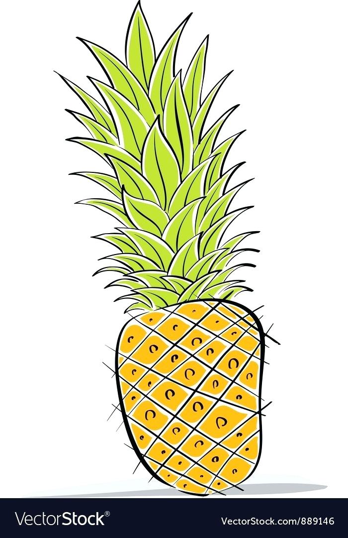 700x1080 Pine Apple Drawing Pineapple Drawing Simple