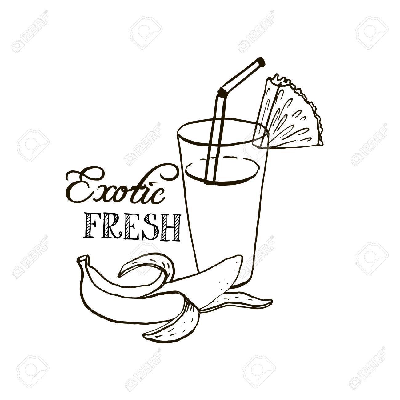 1300x1300 Drawn Pineapple Glass Drawing