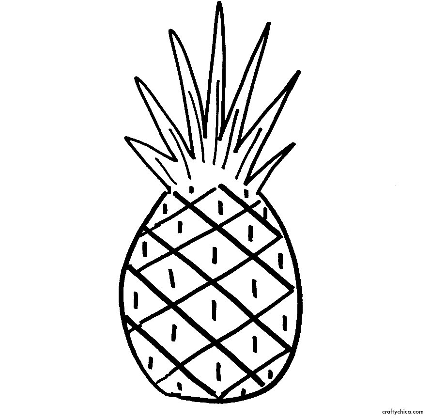 890x863 Pineapple Drawing Easy
