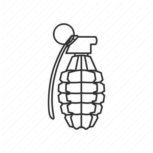 512x512 Pineapple Grenade Line Drawings