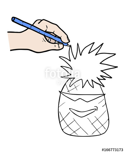 409x500 Pineapple Hand Drawing Stock Image And Royalty Free Vector