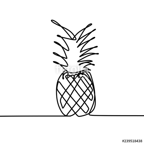 500x500 Pineapple One Line Drawing Vector Stock Image And Royalty Free