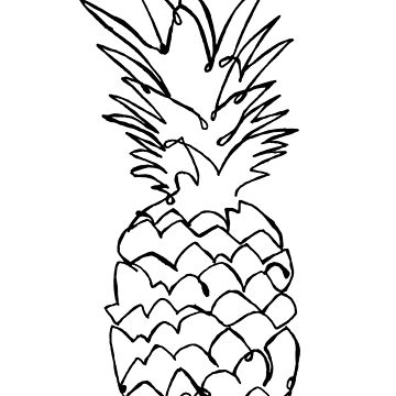 360x360 Single Line Pineapple Photographic Print