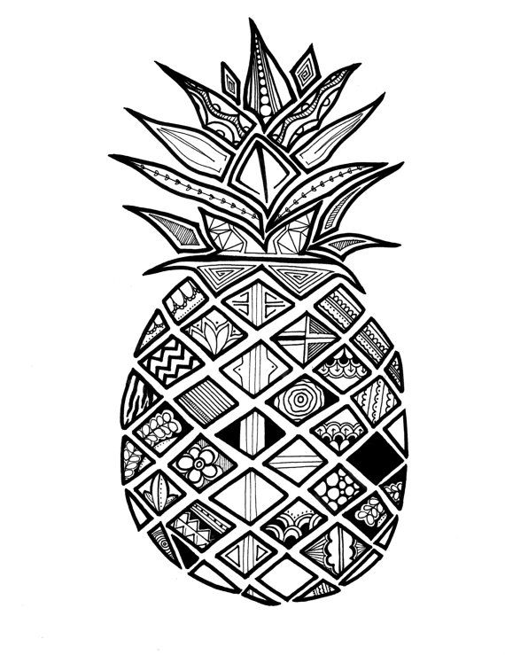 Pineapple Outline Drawing | Free download on ClipArtMag