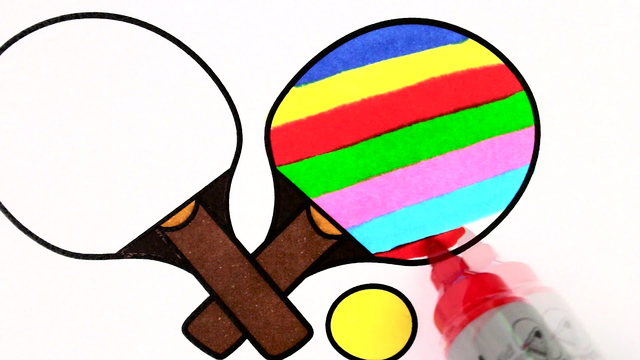 1280x720 How To Draw Ping Pong Racket Ball Coloring