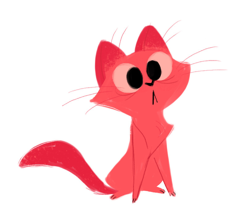 800x701 Daily Cat Drawings Pink Kitten