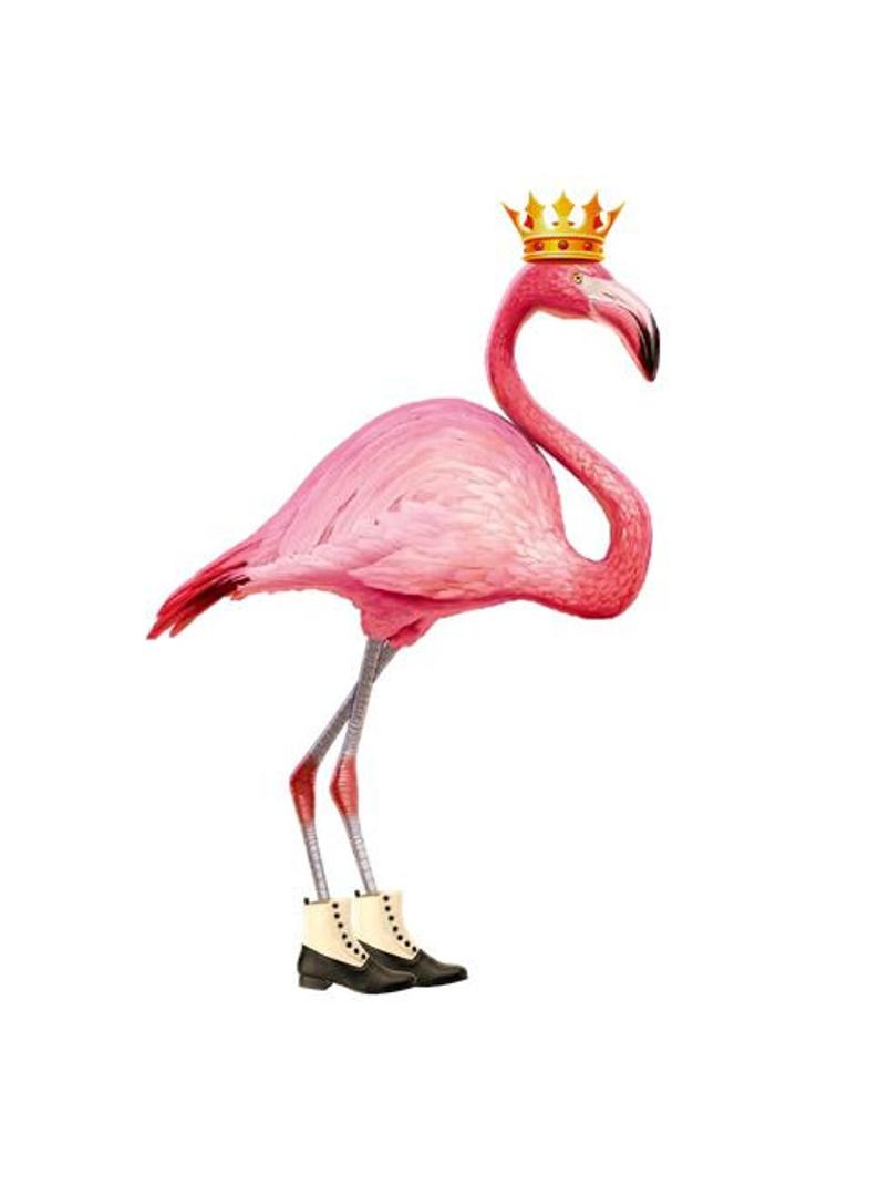 794x1071 Pink Flamingo His Style Mixed Media Print Archival Etsy