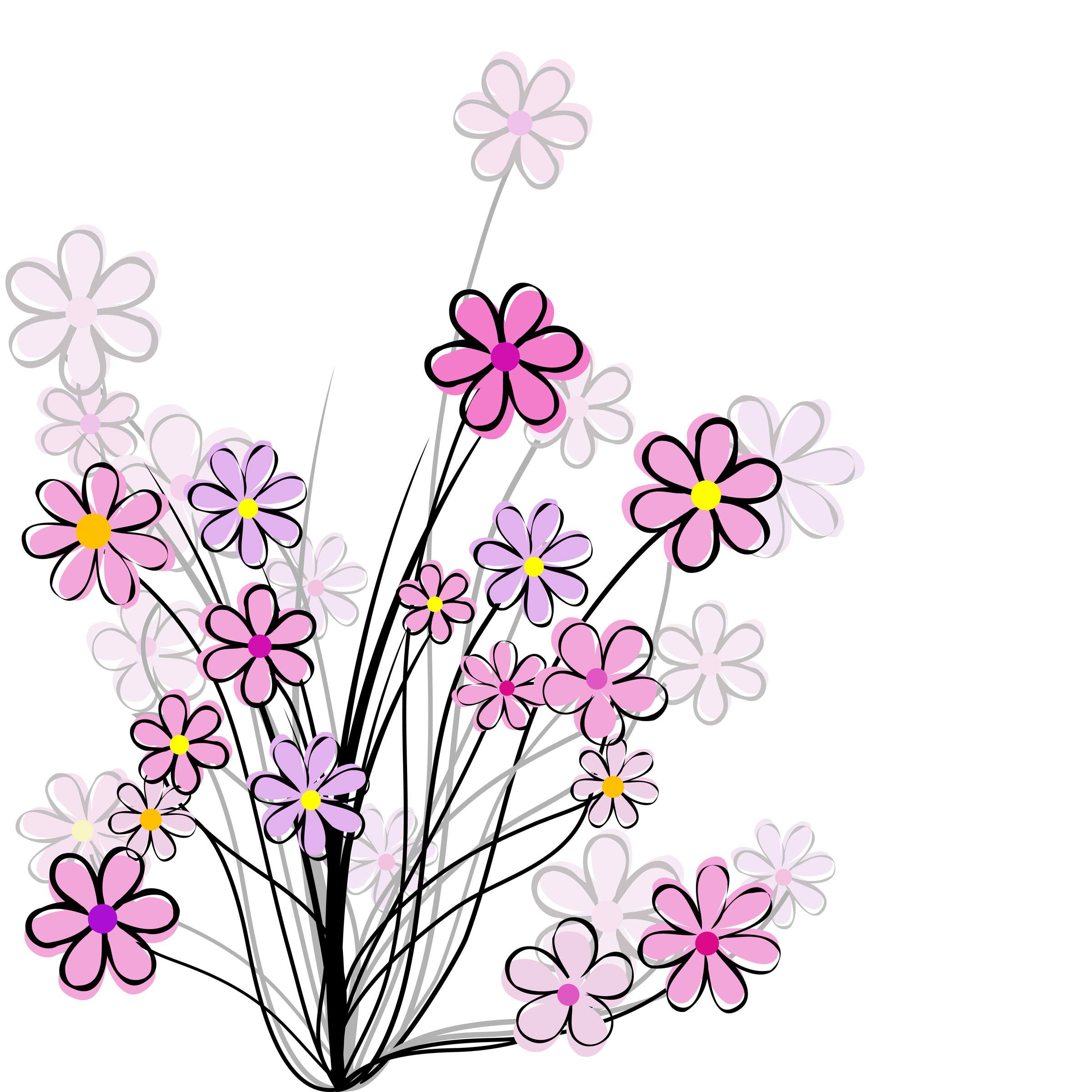 Pink Flower Drawing | Free download on ClipArtMag