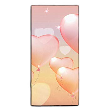 355x355 pink heart balloons printed microfiber cleaning cloth