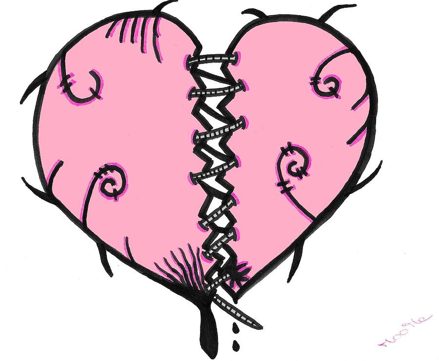 900x739 Broken Heart Drawing