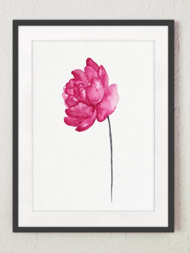 794x1059 pink peony flower art print set peonies watercolor flowers etsy