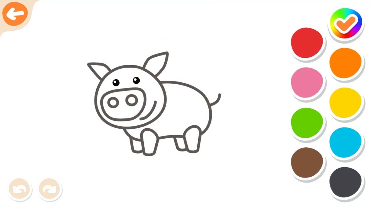 1280x720 How To Drawing A Pig Drawing And Coloring Pink Pig For Kids