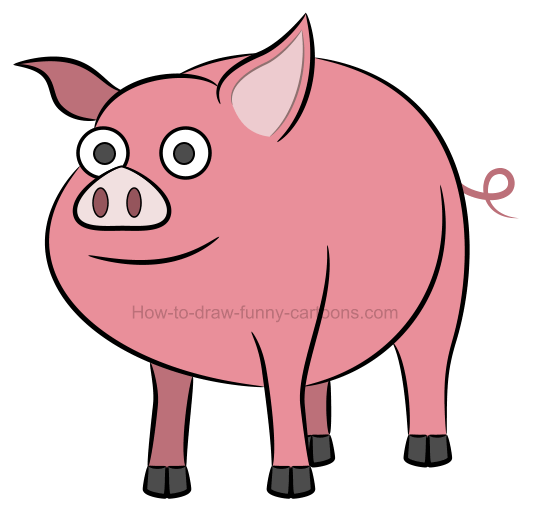 546x516 How To Draw An Illustration Of A Pig