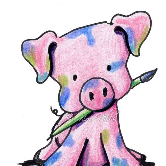 570x570 Popular Items For Pig Drawing On Etsy Pigs Pig Drawing, Pig