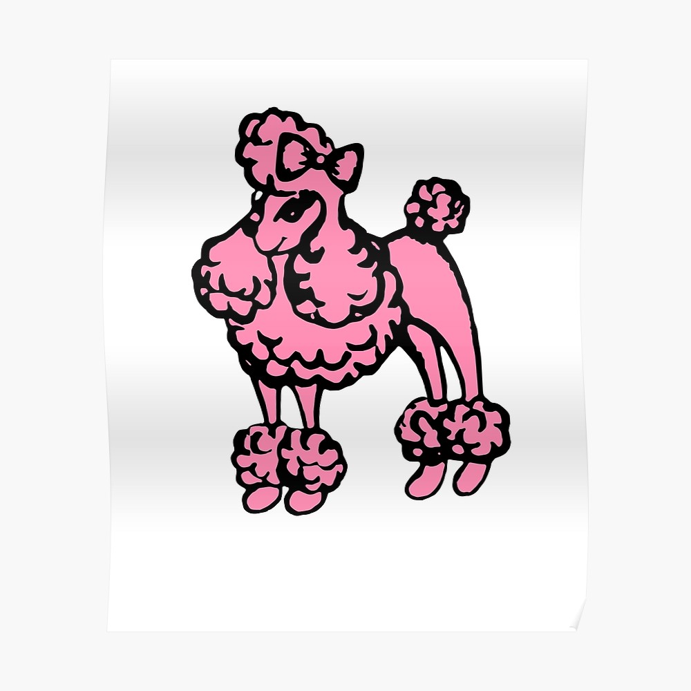 1000x1000 Pink Poodle Sticker