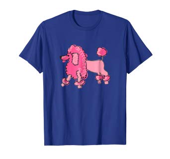 342x320 Retro Pink Poodle Dog French Drawing Graphic T Shirt
