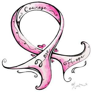 300x300 Breast Cancer Pink Ribbon Whimsical And Girly Art For The Cause