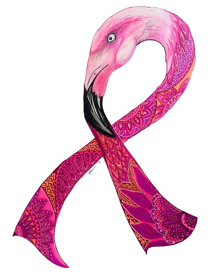 424x550 Flamingo Pink Ribbon Posters