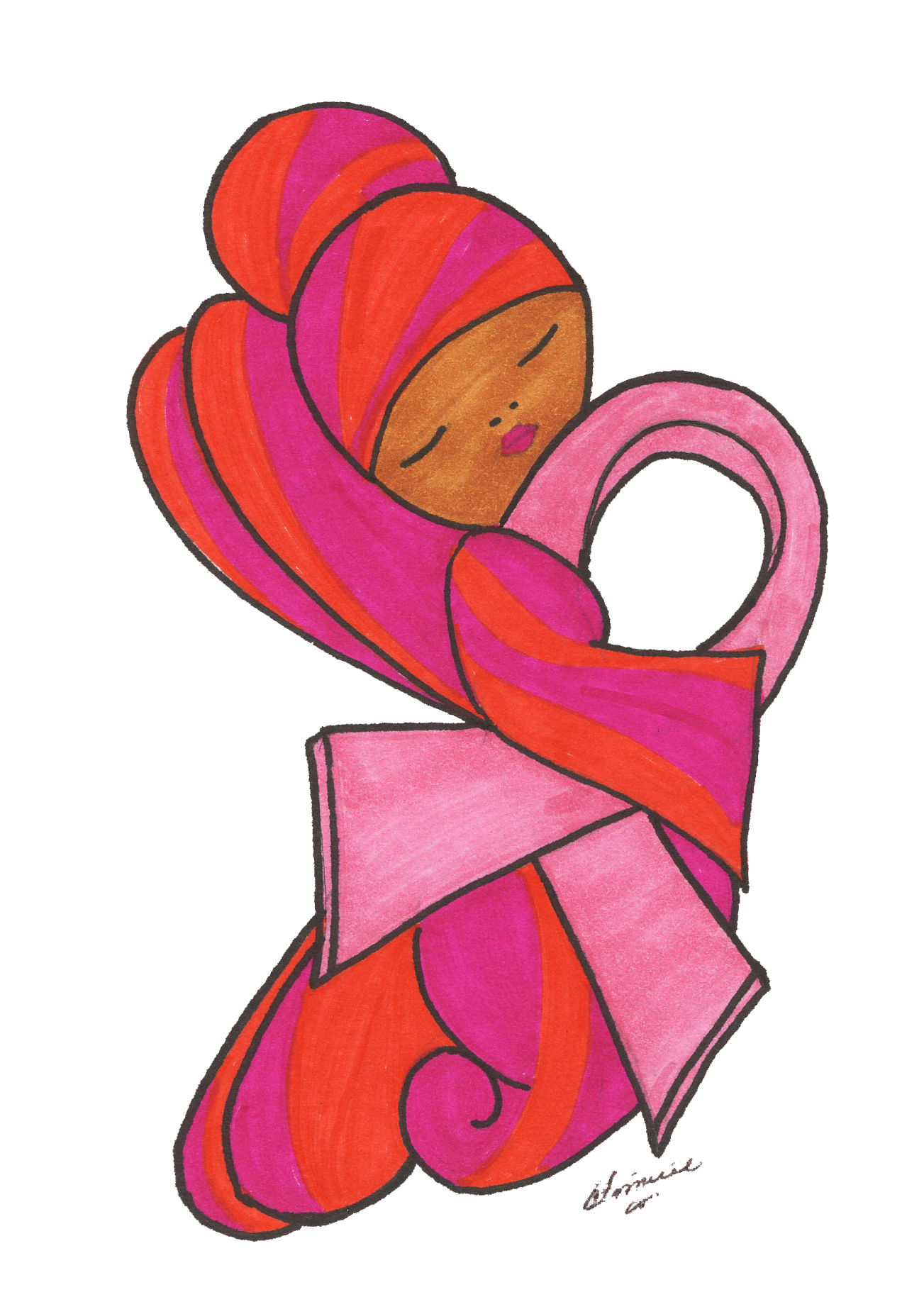 1303x1853 Pink Ribbon Purple Red Moetleh Cards Messages