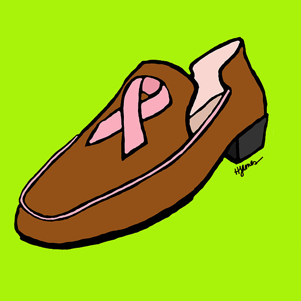 600x600 Pink Ribbon Shoe Digital Art