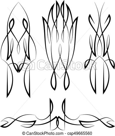 398x470 Pinstripe Graphics Vinyl Ready Vector Art