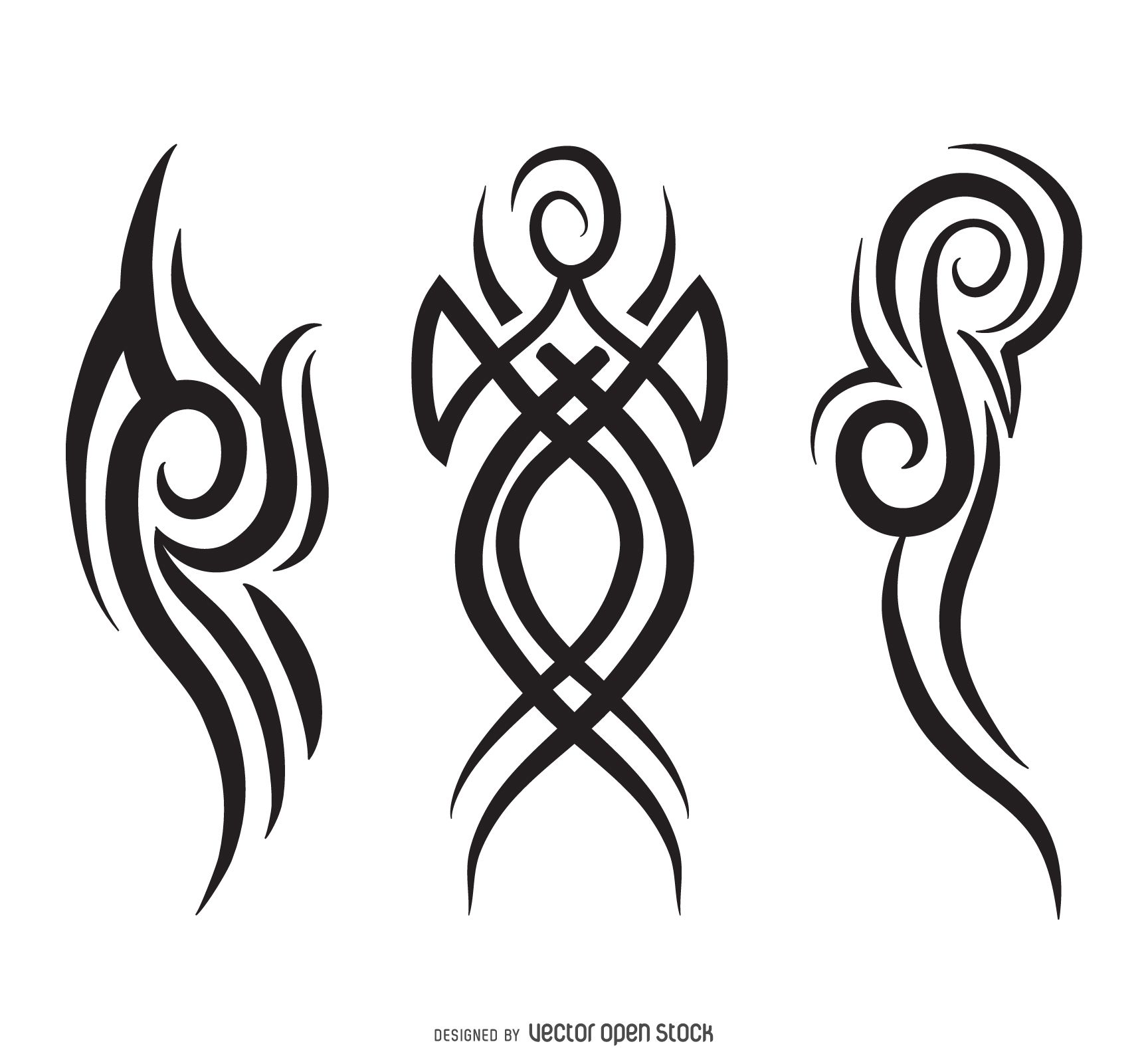 1728x1601 Three Pinstripe Illustrations And Tribal Designs In Black Over
