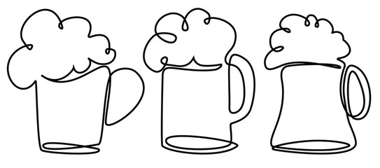 543x240 Pint Of Beer One Line Drawing