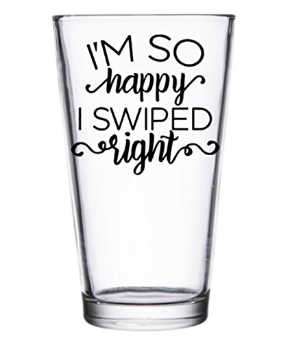423x500 i'm so happy i swiped right pint beer glass handmade