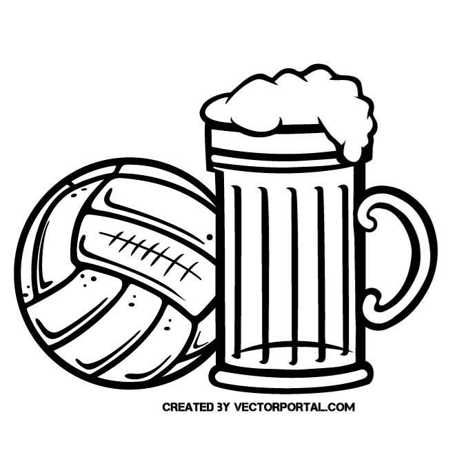 660x660 Beer And Football Vector Drawing Sports Free Vectors