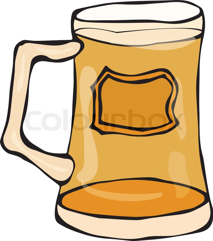 705x800 Glass Of Beer Doodle Style Isolated Stock Vector Colourbox