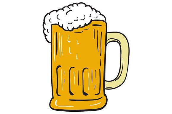 580x386 Beer Mug Drawing Graphics Drawing Sketch Style Illustration