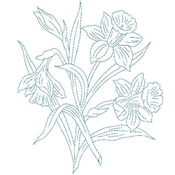 600x600 Two Blooming Lilies Flowers Vector Sketch Outline Rose Tattoo